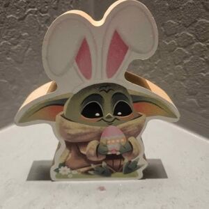 Star Wars Grogu Easter Bunny Wooden Decor